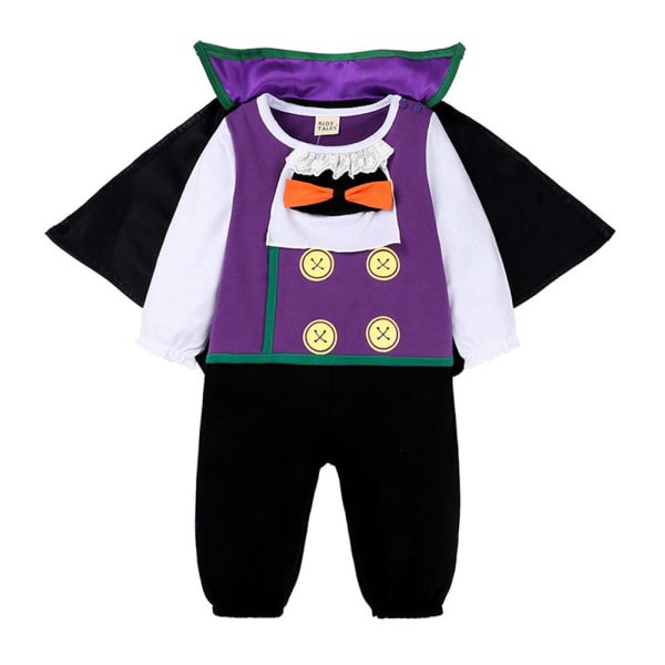 Barn unisex vampyr kostym Jumpsuit Halloween Cosplay kostym 90cm
