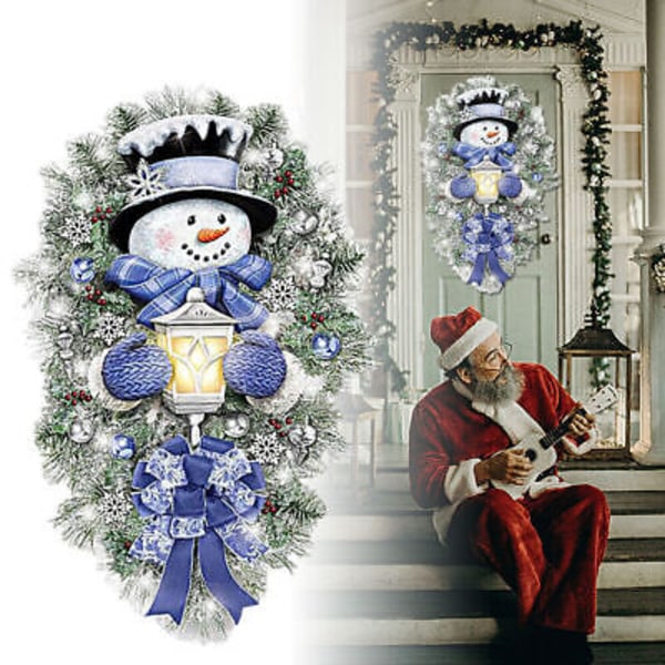 Jul Fönster Snöflinga Dekaler Dekor Jul Stick On Tomten Ren Väggdekaler 45*60cm