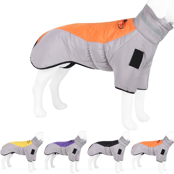 Lemmikkikoiran vaatteet ulkokäyttöön talvella lämmin topattu takki asu Grey orange 4XL