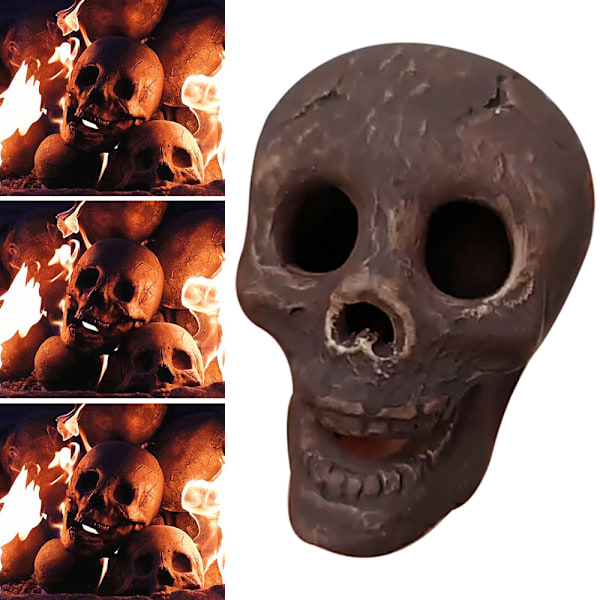 Simuleringskranie Halloween Brændeovn Pejs Brændende Rekvisitter