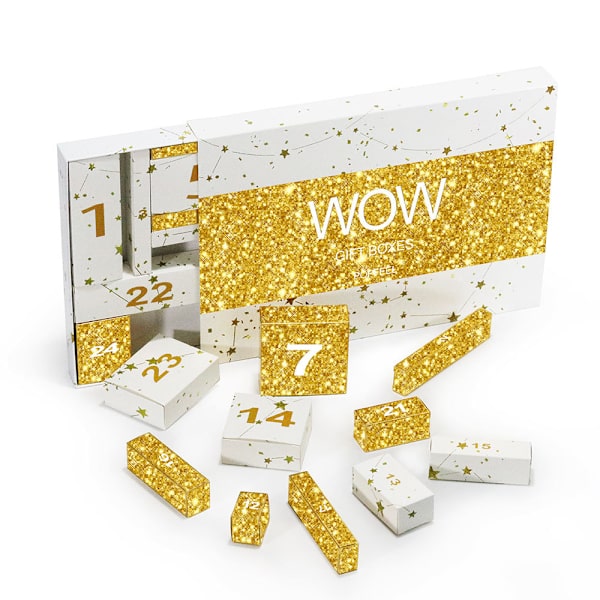Makeup Julekalender 2024, Jul 24 Dages Nedtællingskalender Makeup Gaveæske, Beauty Julekalender Gaveæske Platinum