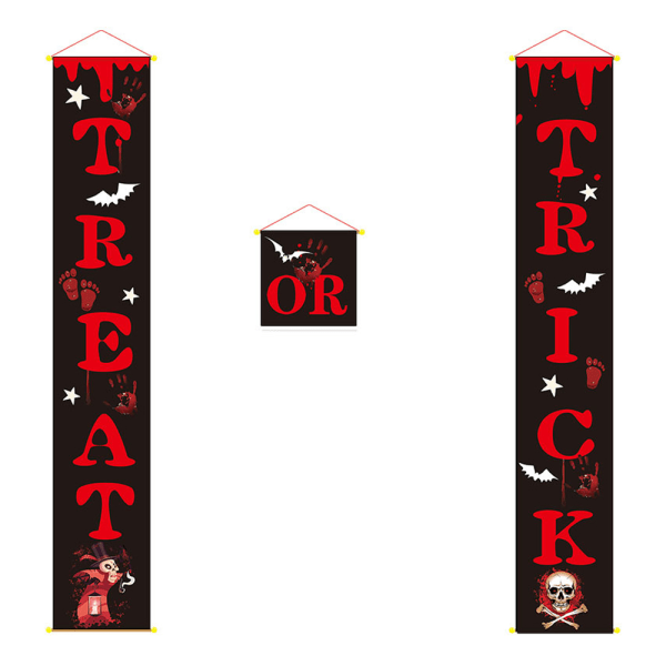 Halloween Hängande Skylt Banner Dörrfest Hem Dekorationer orange
