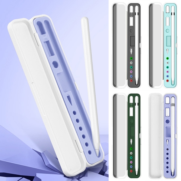Bärbar Apple Pencil Förvaringsbox Lämplig för Touch Pen Stylus White&Purple