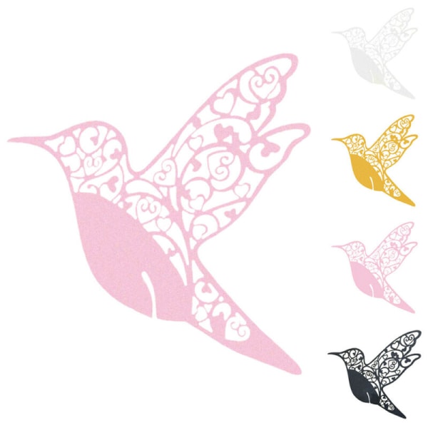 40st Hummingbird Bröllop Namn Plats Kort Vinglas Pärlemorskimrande Pink