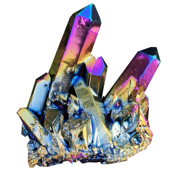 Naturlig kvartskristall regnbågsklusterprov Healing Stone 15g