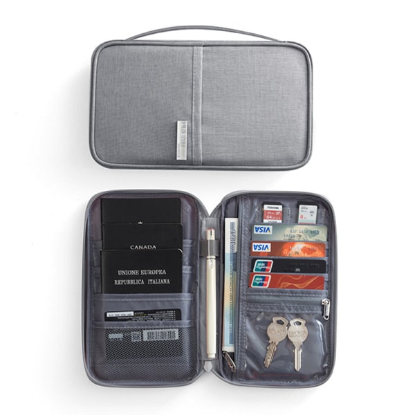 Familjens researrangör Passdokumenthållare RFID-kortficka Grey 21.5cm*12.5cm