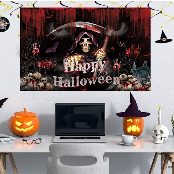 Halloween-koristeet valokuvaustausta kangas valokuvaustausta koristebanneri riippuva lippubanneri Spider