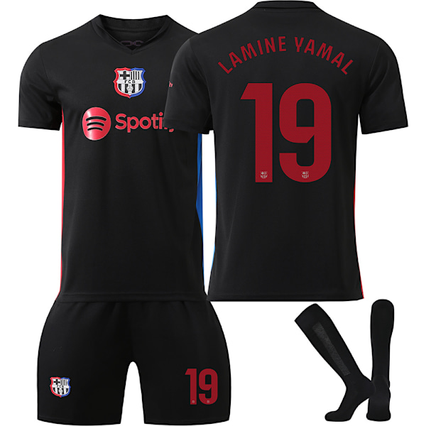 2024-2025 Barcelona Bortatröja Barn Fotbollströja Med Strumpor No.19 LAMINE YAMAL Fotboll 20