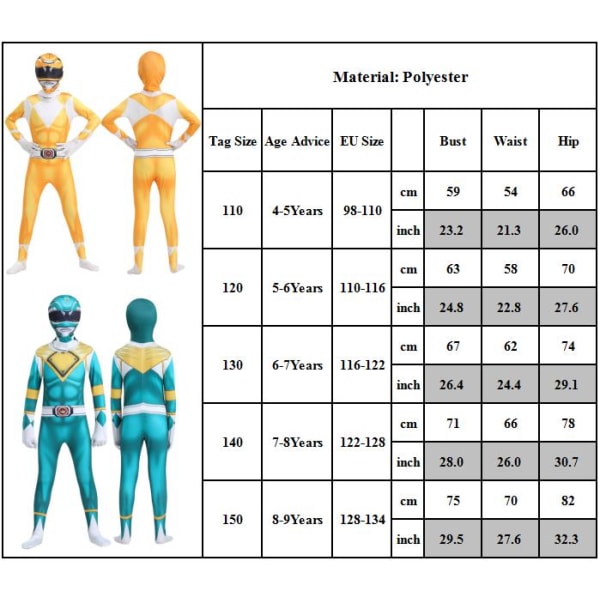 Dinosaur Squad Tyrannosaurus Rex Emperor Vit Tiger Company Cosplay Jumpsuit Barnkläder Cosplay All-inclusive Strumpbyxor Green 140cm