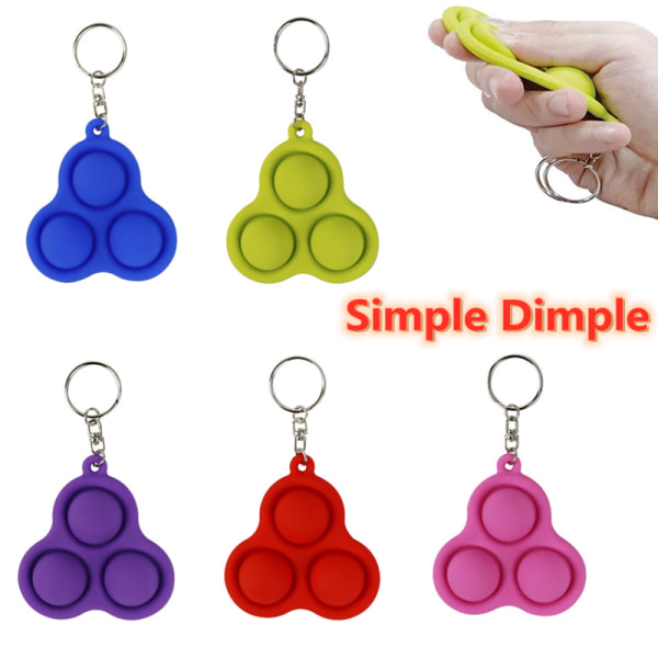 Fidget Toy Sensorisk Simple Dimple Pop It Nyckelring Barnleksaker present blue