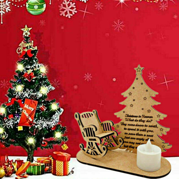 Jul trä prydnad bordsskiva dekorationer ljusstake