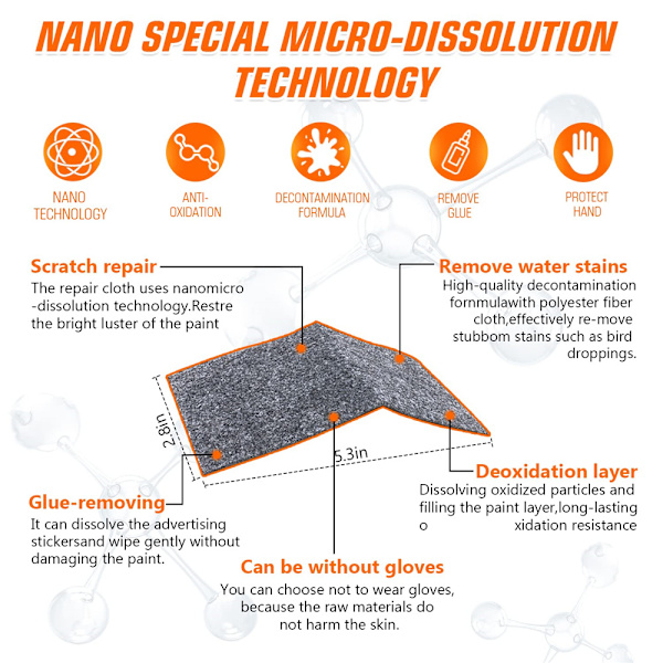 3/5 kpl Nano Sparkle -liina auton naarmuille, korjaa naarmut helposti 3PCS