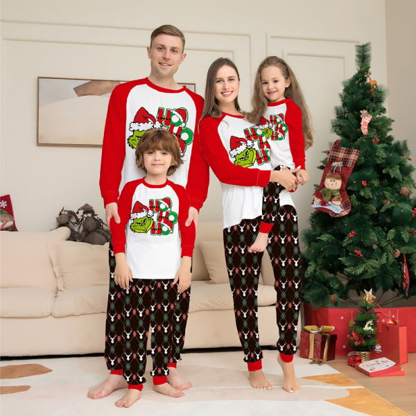 Familj jul Pyjamas Matchande Set Holiday Christmas PJS Set Men M