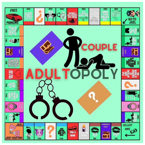 Nytt Adultopoly brädspel, par Adultopoly brädspel, parspel för dejtkväll