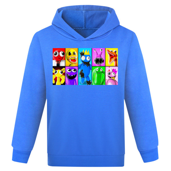 Barn Pojkar Flickor Rainbow Friend Hoodie Sweatshirt Pullover Jumper Dark Blue 160cm