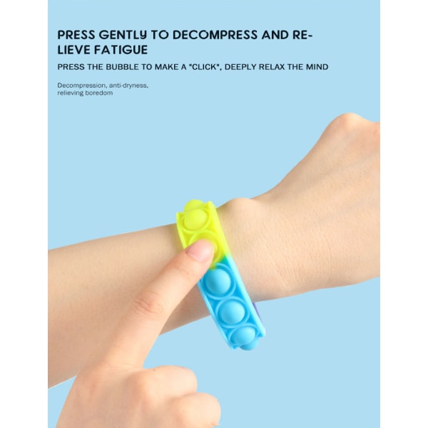 Barn Vuxna Push Pop It Fidget Toy Sensoriskt armband / armband Discoloration