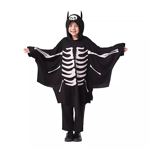 Halloween-asu Yövalo Aave Lepakko Viitta Naamiaisasu Puku Lapsille 140cm