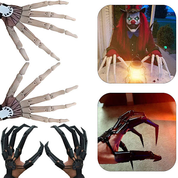 3D Halloween Painetut nivelletyt sormien jatkeet koriste black left hand