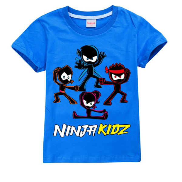 Ninja Kidz Pojkar T-shirt Sommar T-shirt Topp Barn Kortärmad Dark Blue 140cm