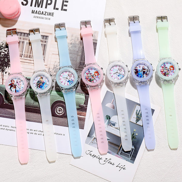 Barnens Luminous Cartoon Elektroniska Klocka Armband A