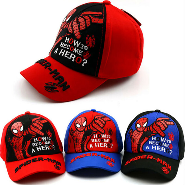 Barn Pojkar Spiderman Snapback Justerbar Basebollkeps Red