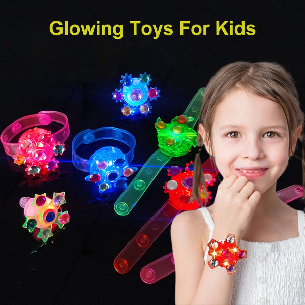 Fidget Spinner Armband för barn Glow-in-the-Dark roliga fest gynnar snabbsnurrande leksaksklockor (slumpmässig färg)
