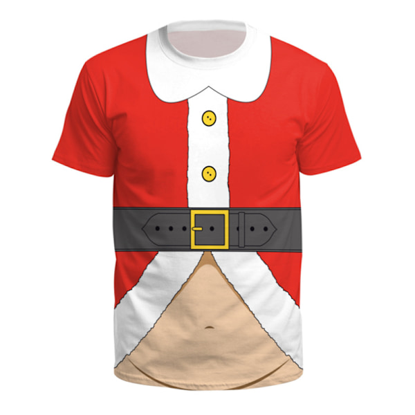 Kvinnor Män Jul Tryckt Kortärmad T-shirt Jumper Fest Xmas Pullover Topp D L