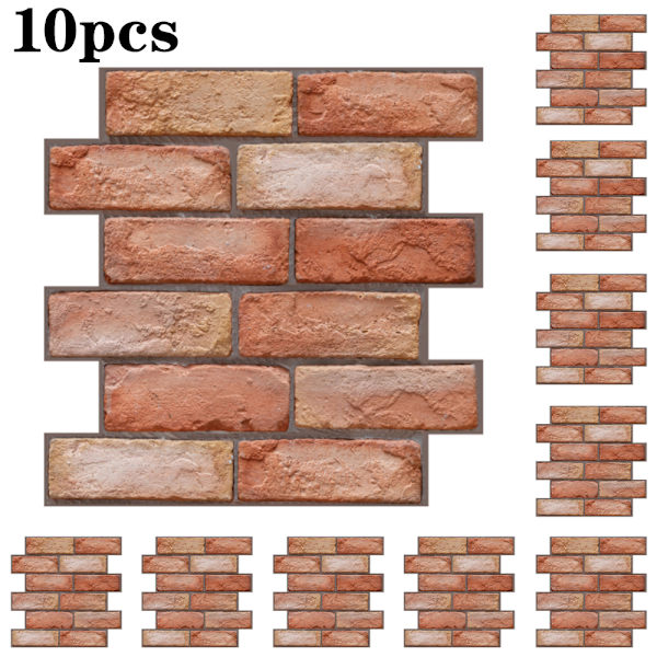 10 st 3D Mosaik Väggdekaler Självhäftande Tapet Heminredning 10 PCS