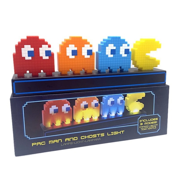 Röststyrd 3D Nattlampa Färgglad Pac Man Super Mario Figur Pixel LED