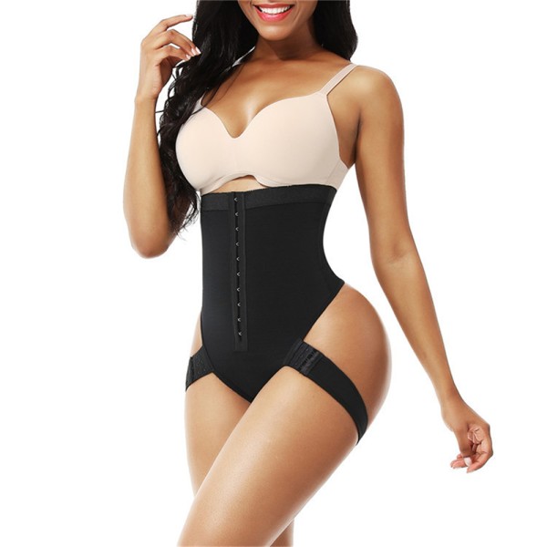 Damkläder Peach Butt Curvy Tummy Shaper Högmidjade Body Shaperwear Kalsonger Black 2XL