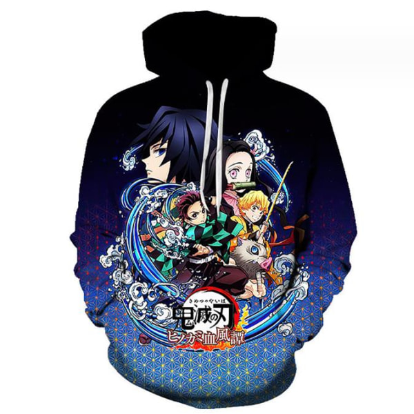 Pojkar Barn 3D Anime Demon Slayer Hoodie Jumper Tröja Toppar A 130cm