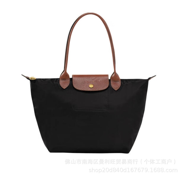 Ny Longchamp Le Pliage Tote Resväska Axelväska Nylon Handväska Stor & Liten Black M