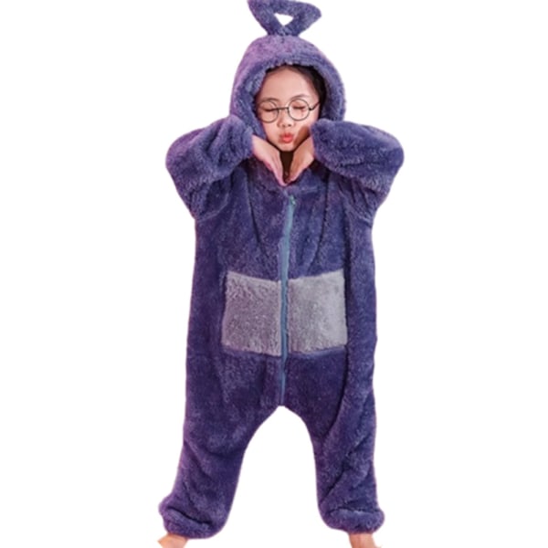 Teletubbies Kostym Barn Julpyjamas Sovkläder Jumpsuit purple 130cm