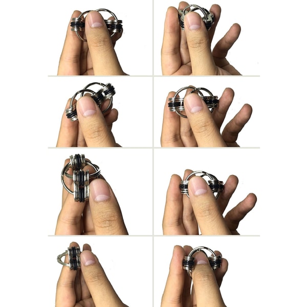 Fidget Bike Chain Ring Finger Spinner Fidget Kid Sensory Toy Black