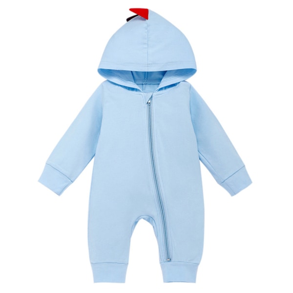 Newborn Baby Girl Pojke Romper Dinosaur dragkedja Warm Coat Jumpsuit blue