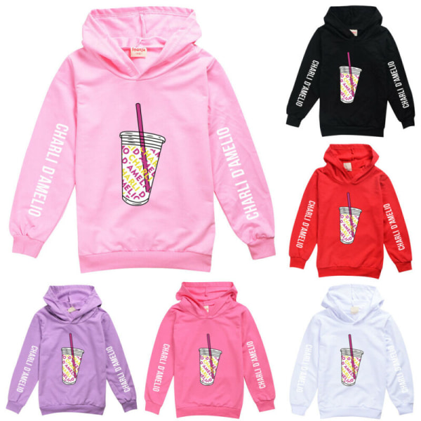 Kid Girls Vinter Långärmad Dryckeskopp printed Hooded Rose Red 9-10Years