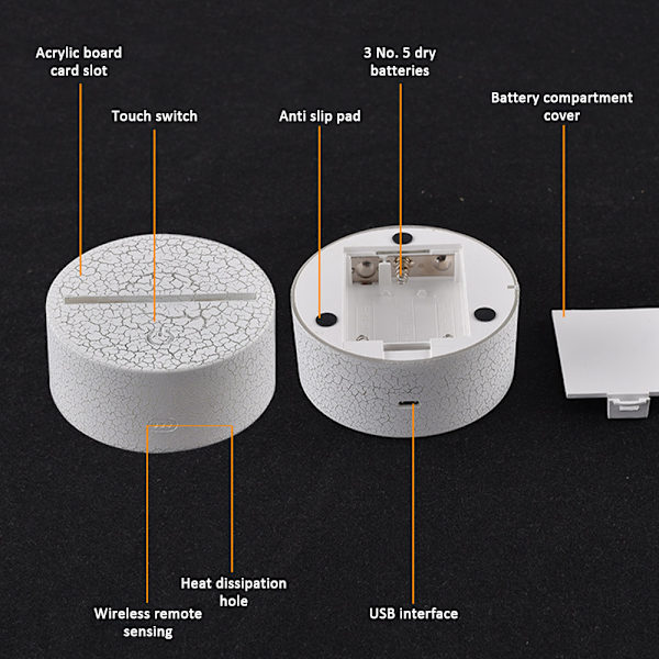 LED Sengelampe med Touch-funktion Stitch Natlampe Børnegave C