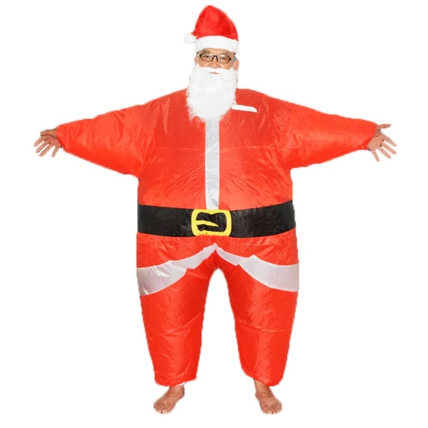 Jultomte Uppblåsbar Dräkt Jumpsuit Julparty Set