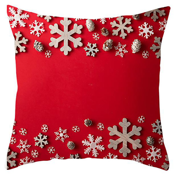 Kvadratisk Kuddfodral Jultomte Santa Claus Hemfest Dekoration 2