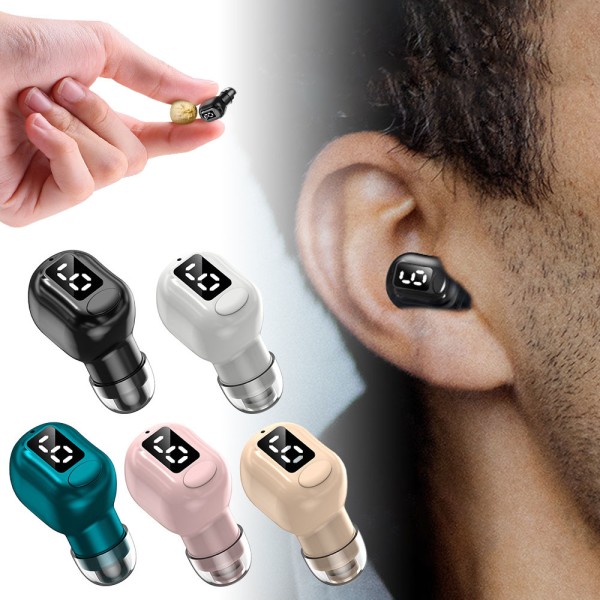 M5 Bluetooth -hörlurar Mini In Ear Små hörlurar med långa standby-hörlurar white