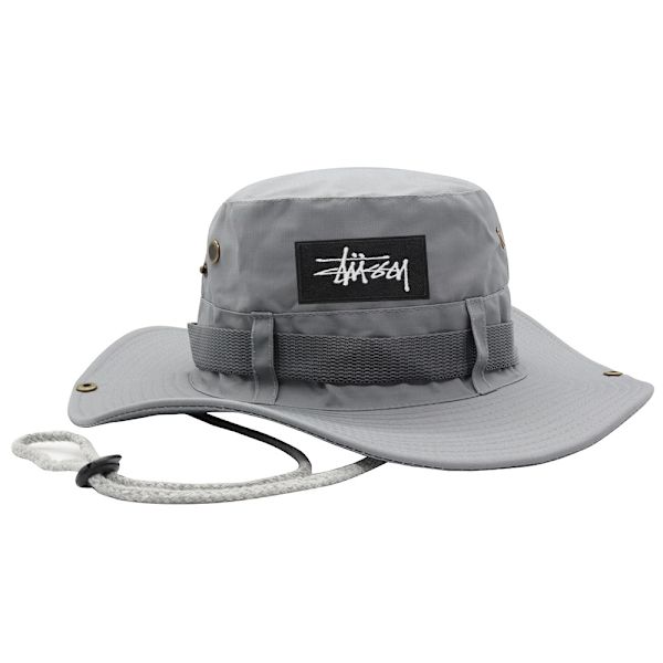 Oversized Edge Sort Fiskerhat til Mænd Hurtigtørrende Solhat UV-strålingsblokering Grey