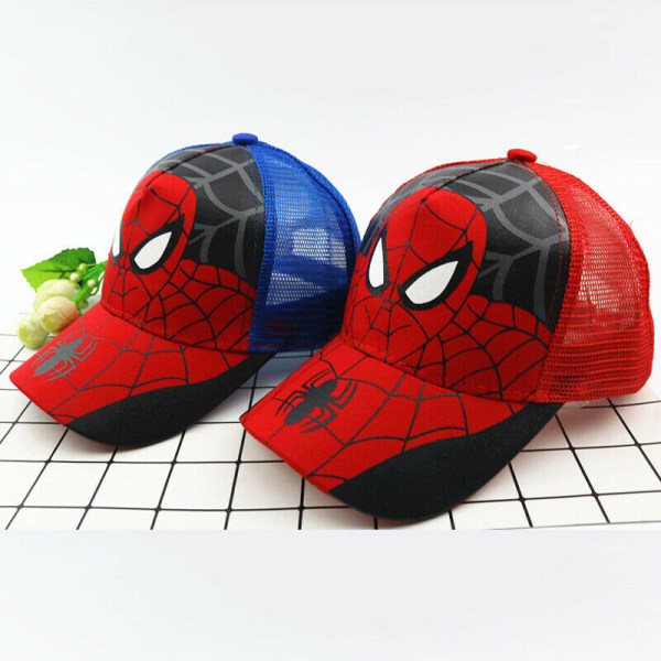 Barnpojkar Spiderman Basebollkeps Hip Hop Mesh Snapback Sport Mesh Blue