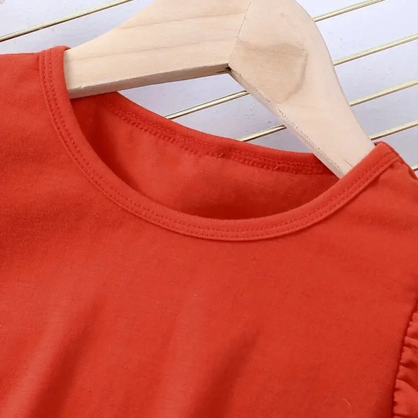 Tyttöjen lasten prinsessa hihaton kukkamekko lasten kesälomajuhliin Red 110cm
