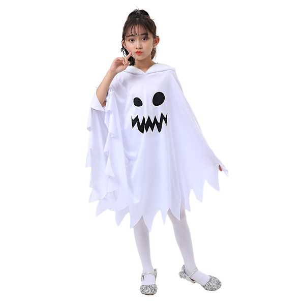 Lasten Terror Smile -haamuasu hupulla Halloween-viitta M