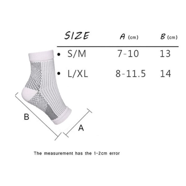 Sport SootheSocks Kompressionsstrumpor för Ankeln, Kvinnor White L/XL