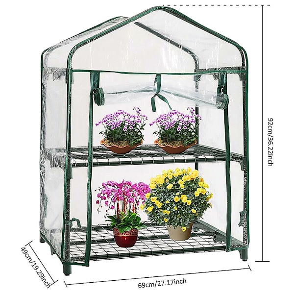 Mini Växthus Balkong Folie Växthus Inomhus Växthus Utan Växt Hylla 92*49*69cm