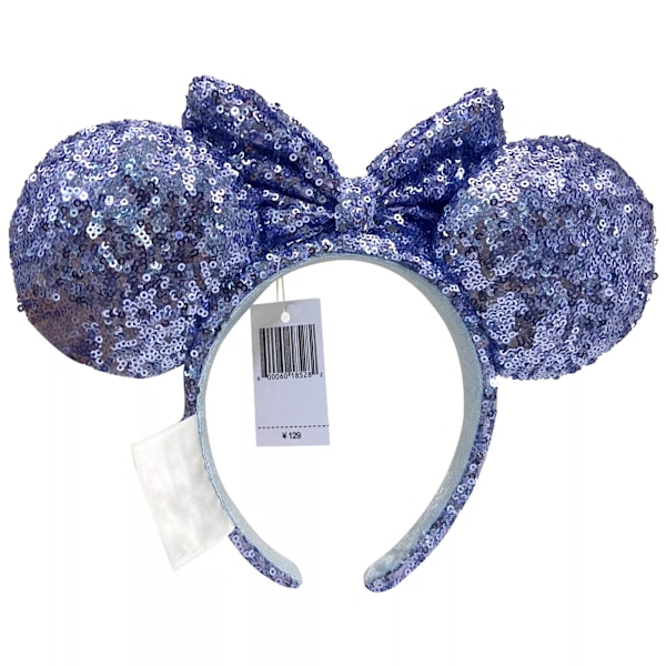 Minnie Mus Ører Hårbøyle Disneyland Jubileum Sjeldne Blå Paljetter Sløyfe Hodeplagg