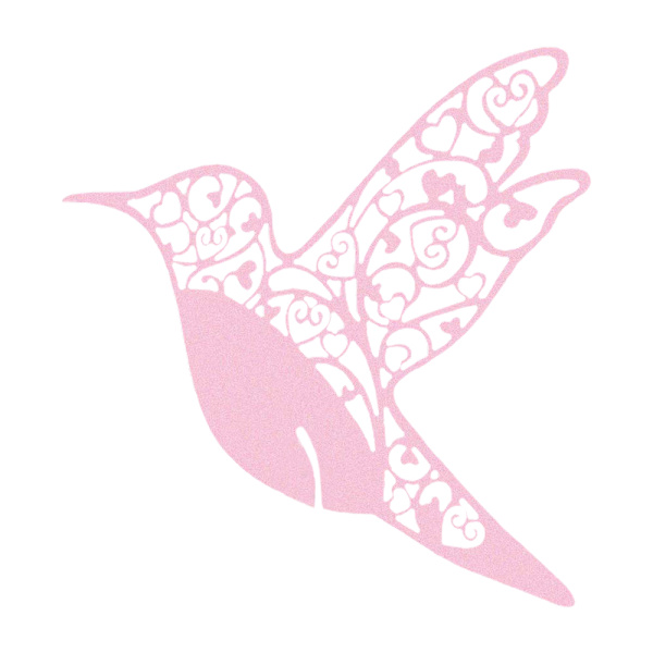 100 stk. Kolibri Bryllup Navn Bordkort Vinglas Perlemorsagtig Pink