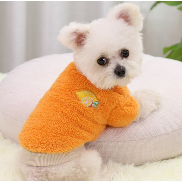 Fleece Kläder för Hundar och Katter - Söta Varma Jumper Tröja Jacka orange M