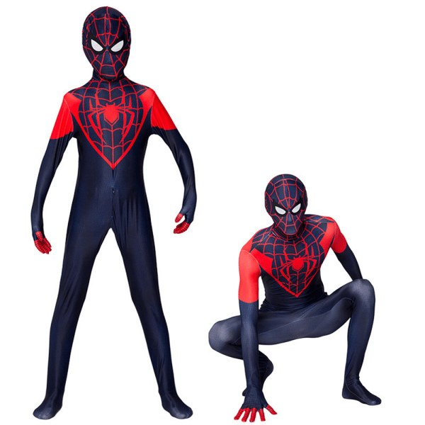 Spider-Man Miles Barnkläder för Pojkar Halloween Cosplay Fest Jumpsuit 140cm